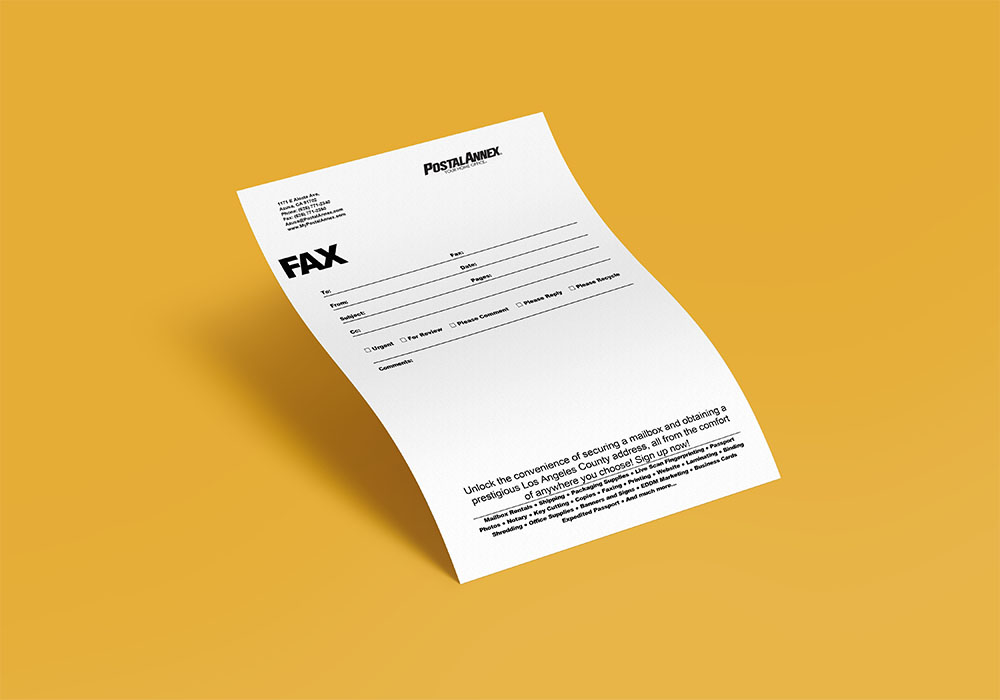 fax coversheet on a bright background
