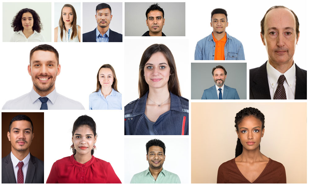 passport photo and id photo collections of various people copy