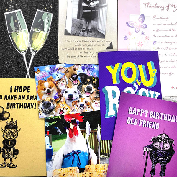 variety of greeting cards